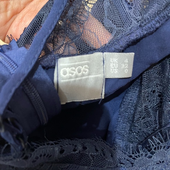 ASOS Blue Lace Tulle Dress 0 - Picture 4 of 6